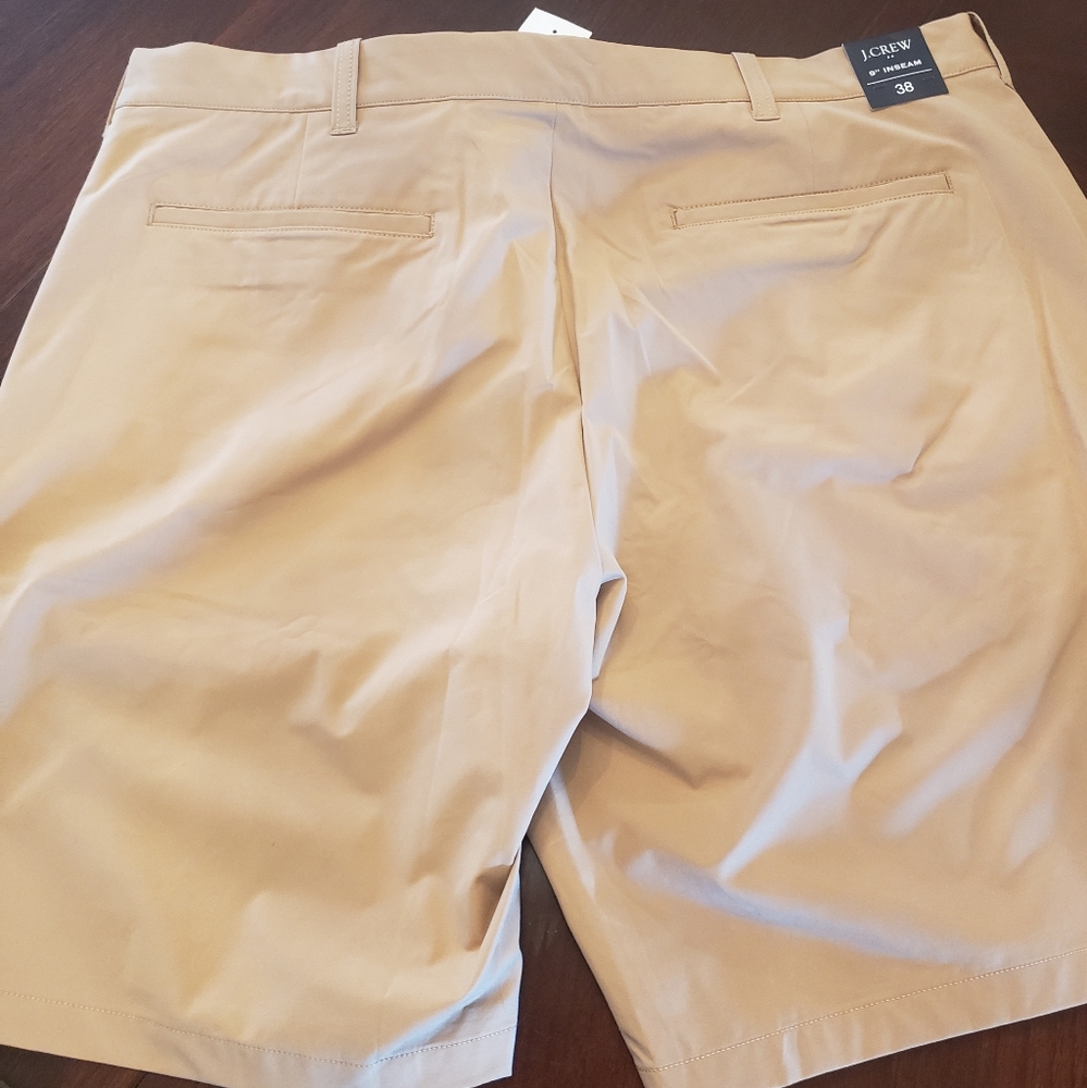 New! 2 pairs! J.Crew Factory Dark Khaki 9" Tech short 38 waist - Picture 8 of 11
